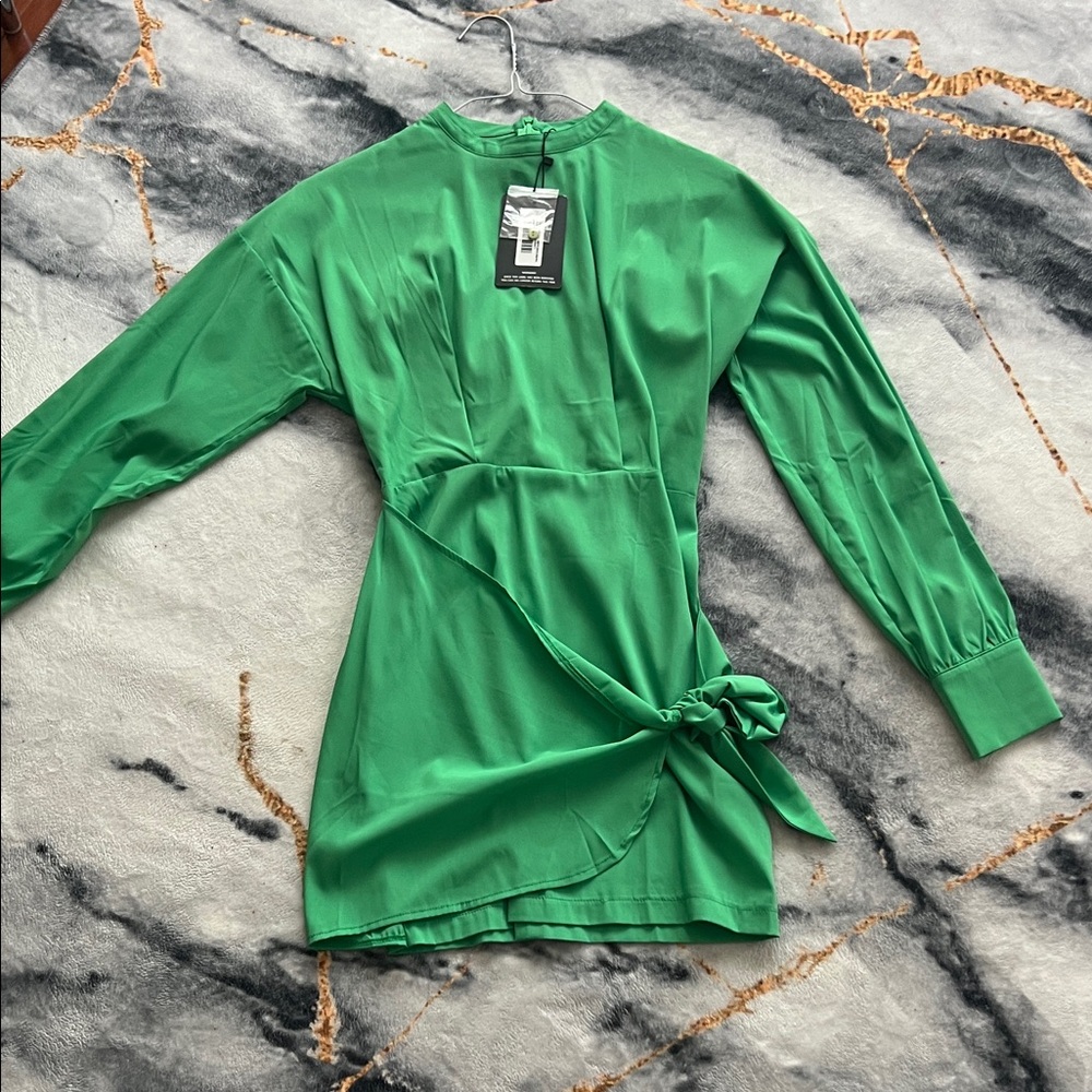 PrettyLittleThing Green Mini Dress